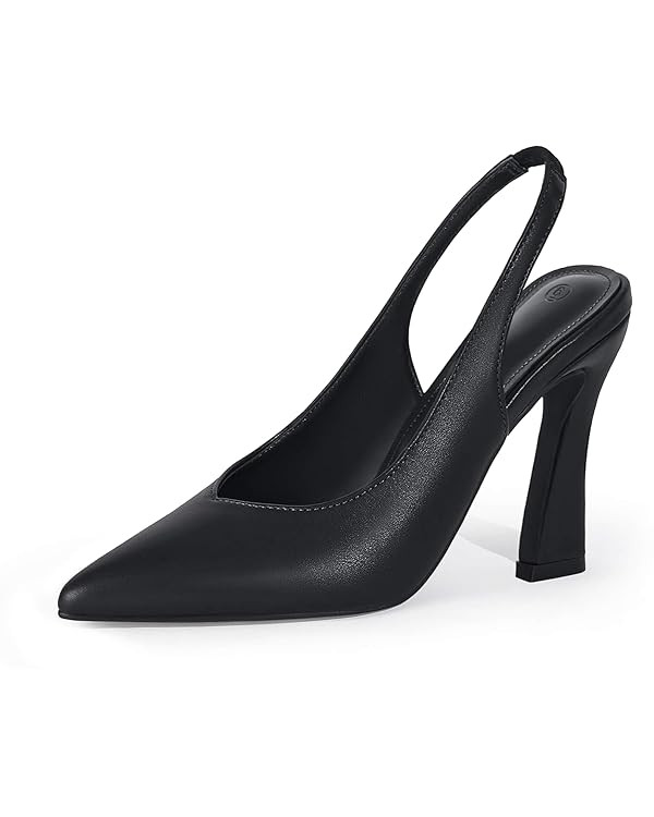 gihubafuil Womens Slingback Kitten Heels Closed Pointed Toe Wedding Party Dress Pumps Shoes | Amazon (US)