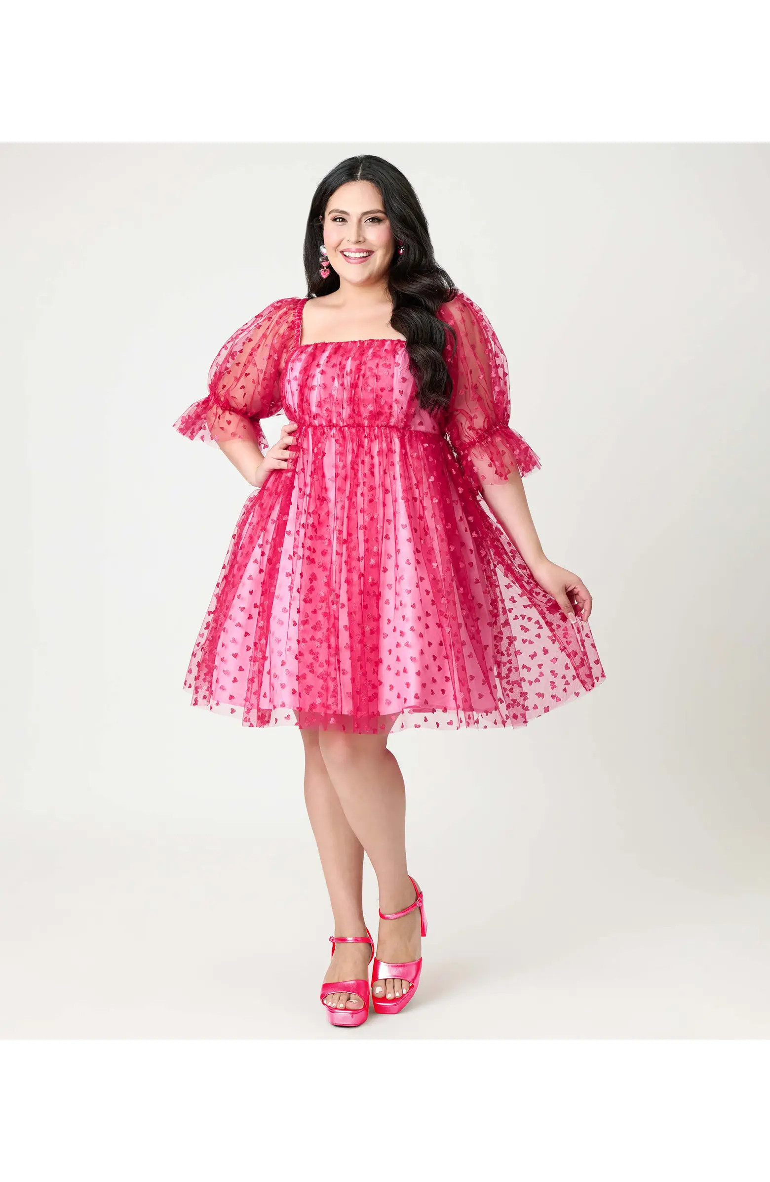 Plus Size Puff Sleeve Love Interest Babydoll Dress | Nordstrom