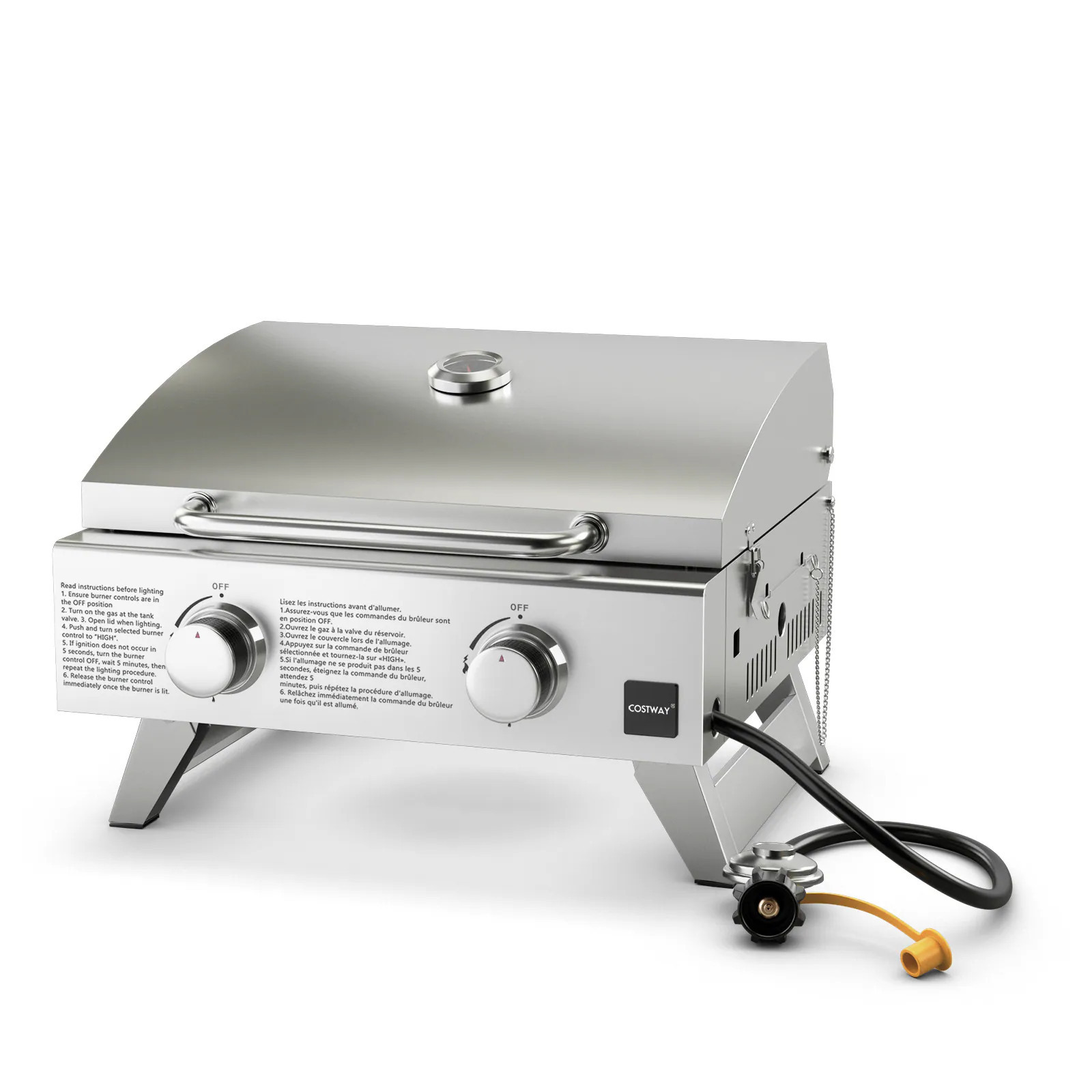 Slickblue 259 sq in Silver Portable Propane Grill for Patio Tailgates and Camping Stainless Steel one_size | D-CO-3423PO | Lowe's