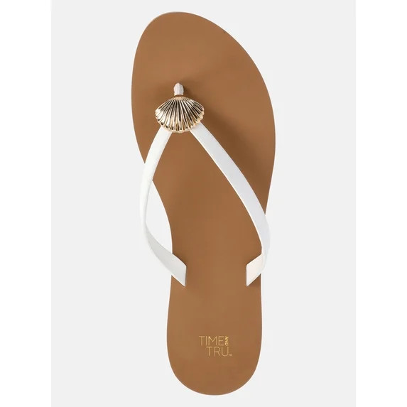 Time and Tru Women's Ornament Thong Sandals - Walmart.com | Walmart (US)