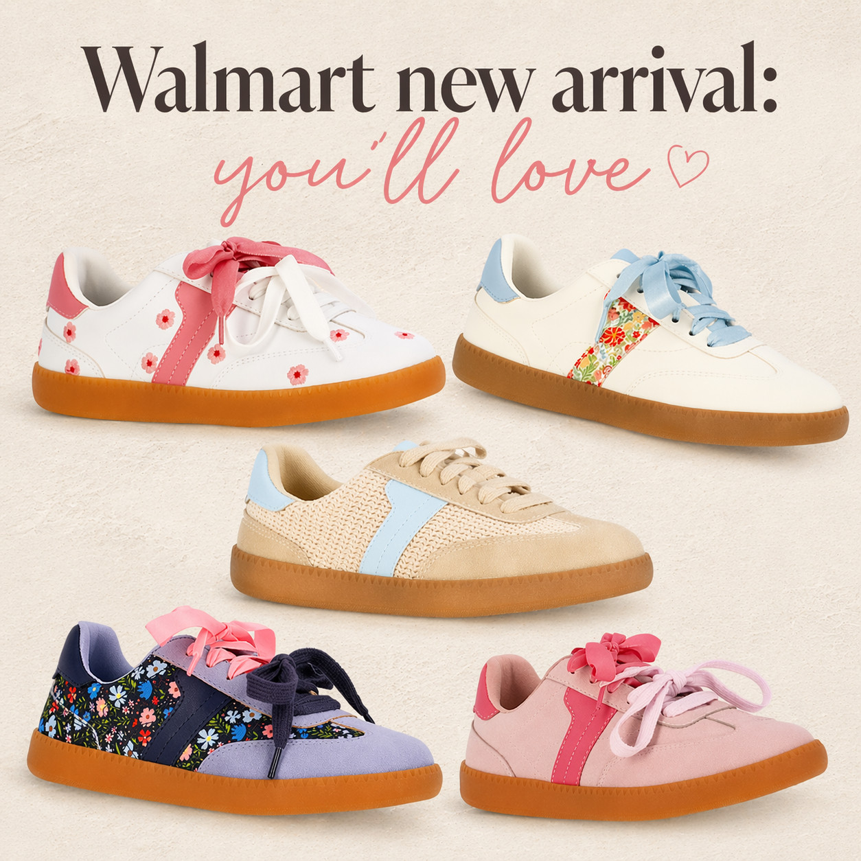 These cute Walmart sneakers have the prettiest floral and pastel details and are such a fun comfy everyday shoe for spring. 

 #LTKKids