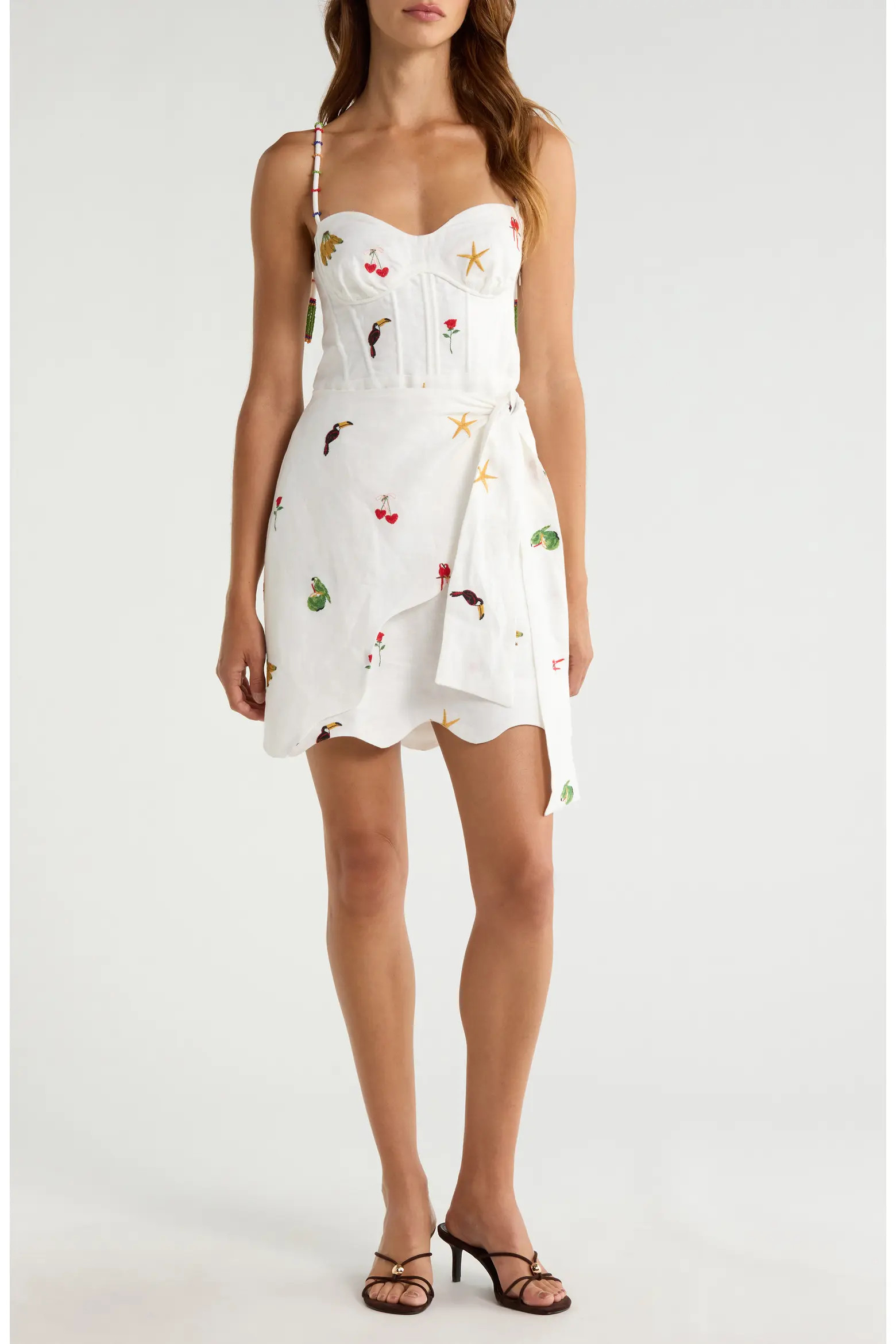 Cool Day Embroidered Side Tie Linen Minidress (Women) | Nordstrom | Nordstrom