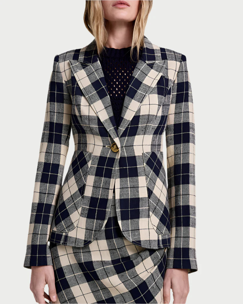 Patch Pocket Duchess Plaid Blazer | WEST2WESTPORT