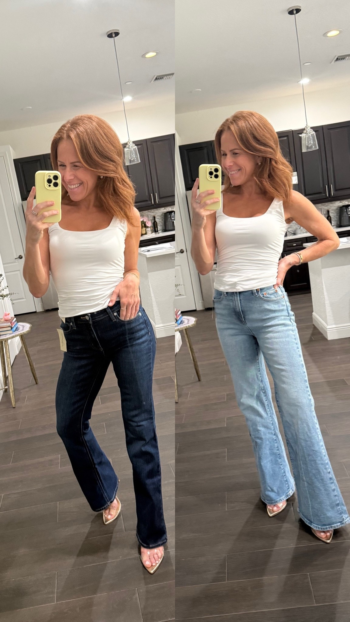 How is target denim this good?! Wearing size 2 regular in both. On sale.

#LTKmomlife #LTKOver40 #LTKPetite