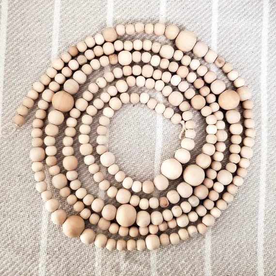 Wood Bead Garland Wooden Bead Garland Christmas Tree Accent | Etsy Canada | Etsy (CAD)