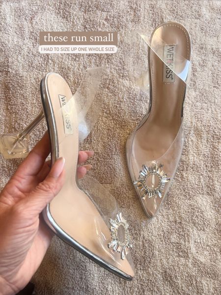 I love these heels for date night! A little sparkle really amps up your look!✨ Sparkly shoes for date night, clear heels, clear shoes, party shoes, date night shoes, date night outfit, shoe crush, Amazon find, Amazon style, #LaidbackLuxeLife

Shoes: Run small. I had to size up one whole size.

Follow me for more fashion finds, beauty faves, and lifestyle, home decor, sales and more! So glad you’re here!! XO, Karma

#LTKFindsUnder50 #LTKStyleTip