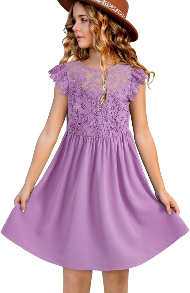 blibean Teen Girls Flower Dresses Semi Formal Sleeveless Wedding Dress Size 6-15 Years | Amazon (US)