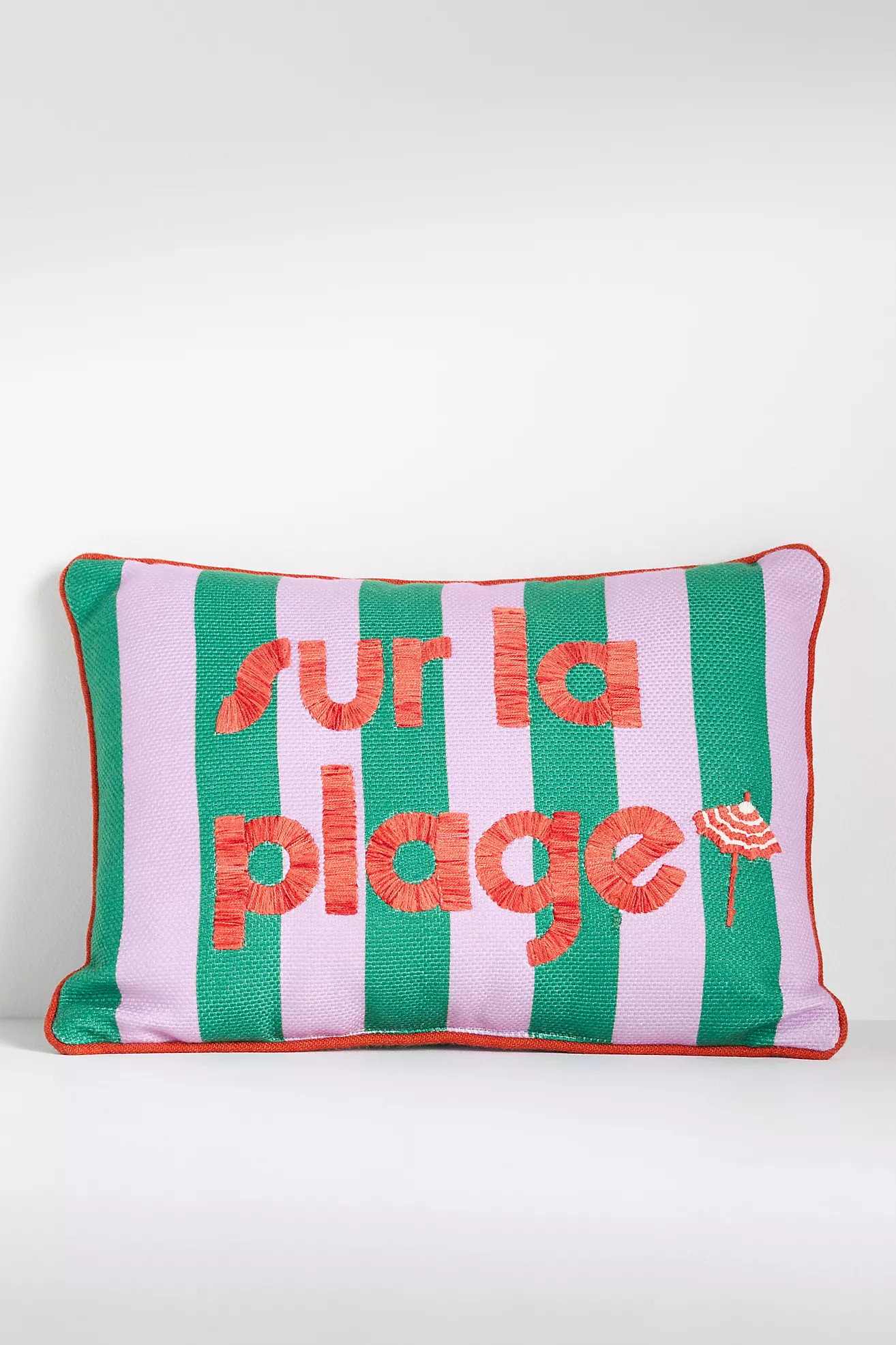 Beach Vibes Embroidered Indoor/Outdoor Pillows | Anthropologie (US)
