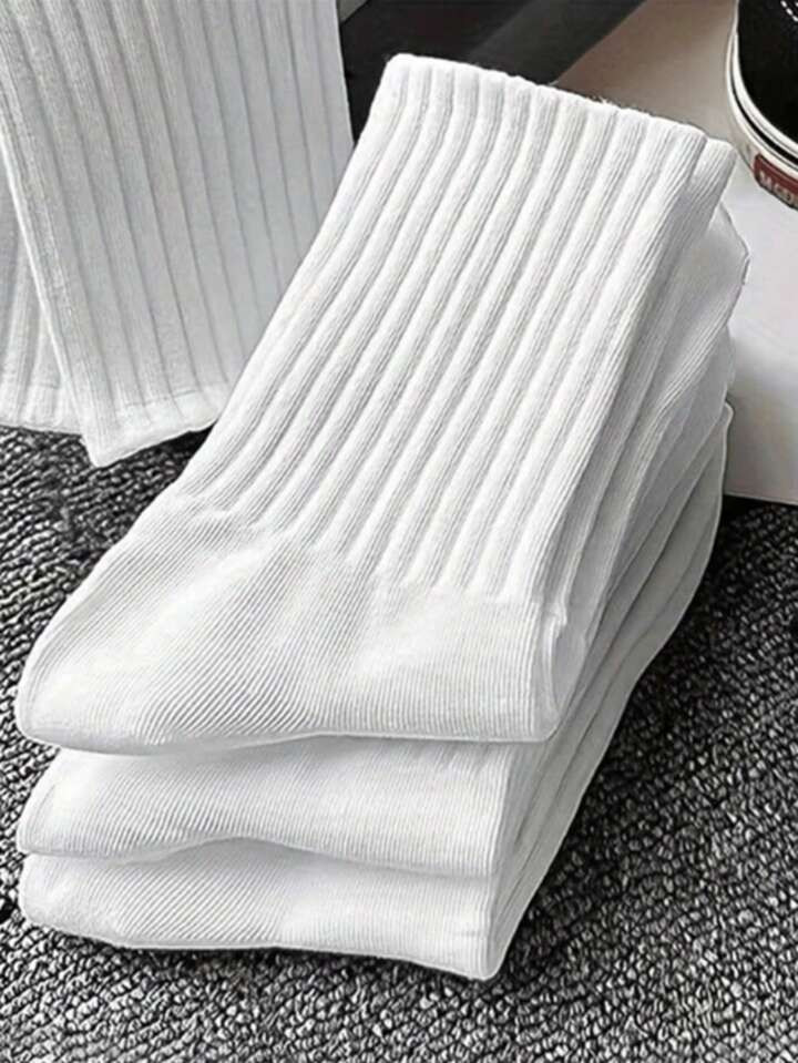 60pcs/40pcs/30pcs/20pcs/18pcs/10pcs/8pcs/6pcs/4pcs/2pcs Autumn/Winter Sports Unisex Mid-Calf Socks, White Odor-Resistant Breathable Thick Socks For Comfortable Everyday Wear, Suitable For Holidays, Sports, Casual, Business And All-Season | SHEIN