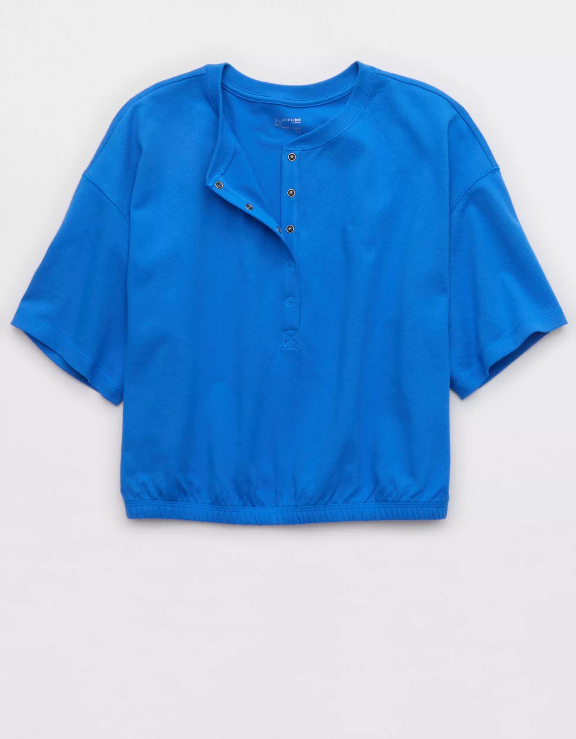 OFFLINE By Aerie Pique Henley Short Sleeve T-Shirt | American Eagle Outfitters (US & CA)