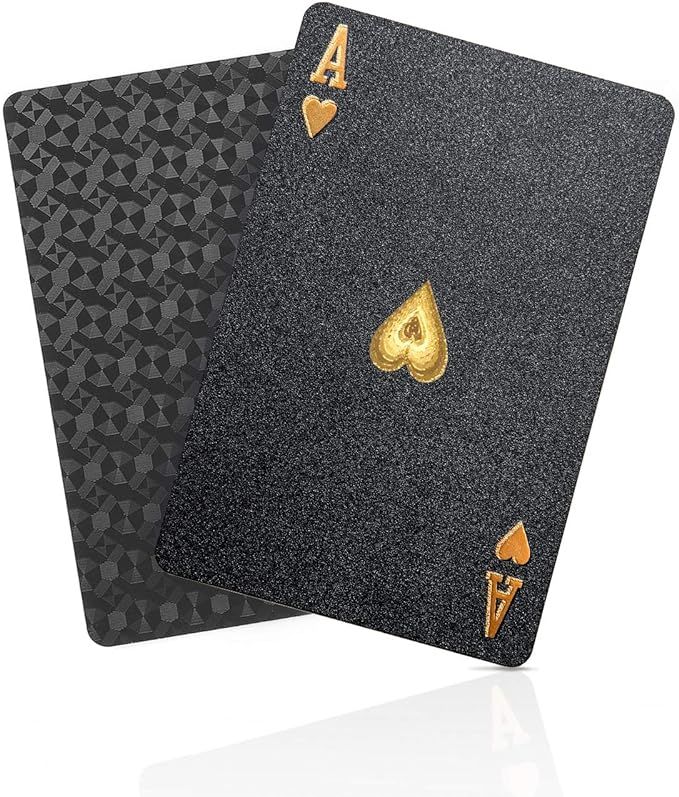 BIERDORF Diamond Waterproof Black Playing Cards, Poker Cards, HD, Deck of Cards (Black) | Amazon (US)