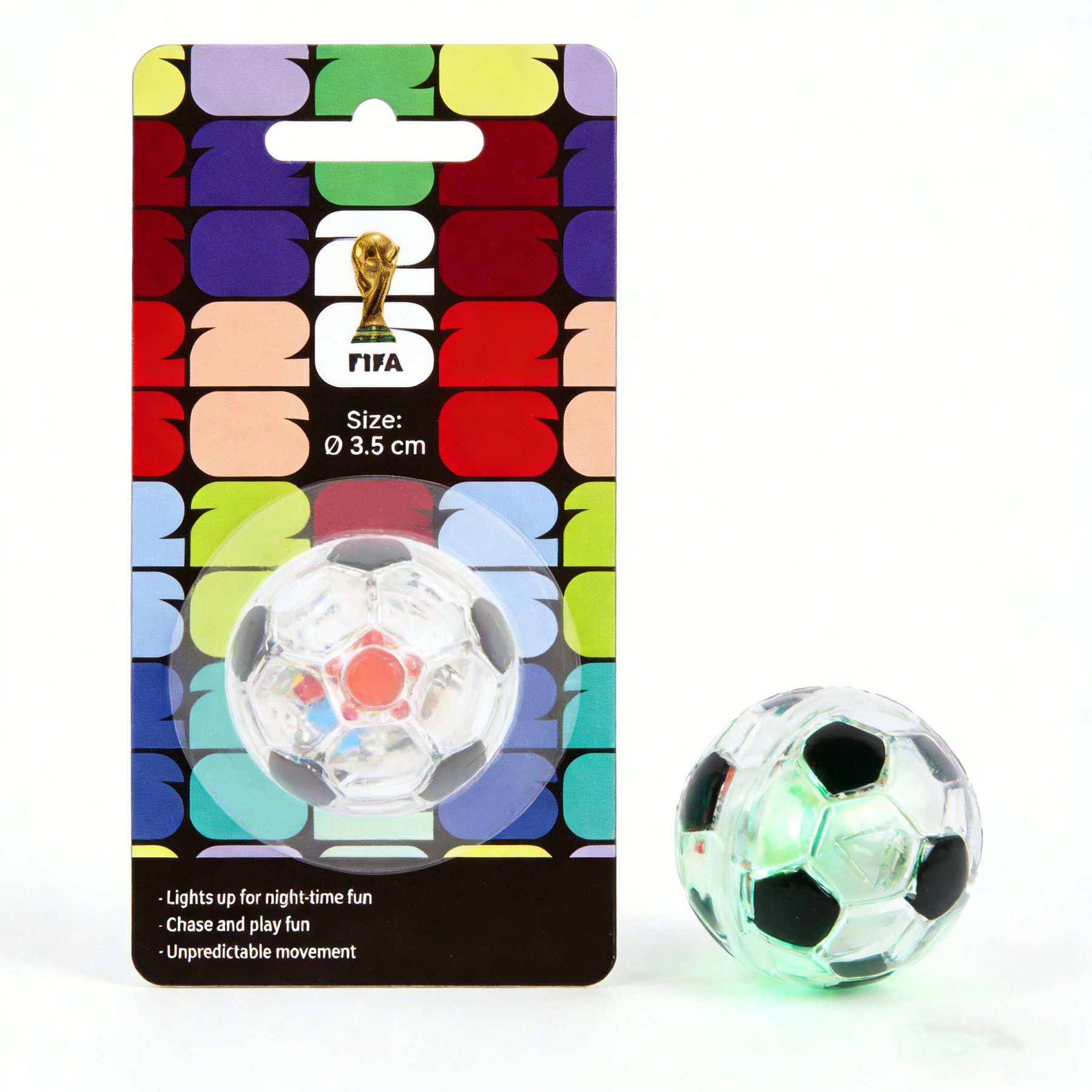 FIFA Light Up Soccer Training Ball Dog Toy, White/Black, 1.38-in | Chewy