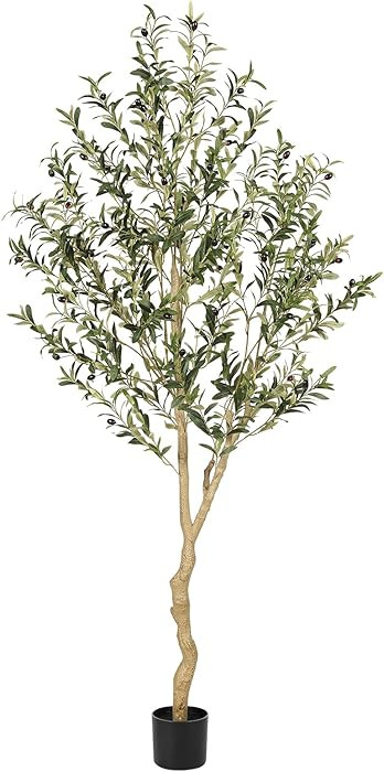 Realead 6ft Faux Olive Tree, Tall Olive Tree Plants, Fake Potted Olive Silk Tree, Artificial Oliv... | Amazon (US)