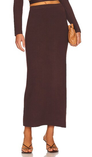 Ikra Knit Skirt in Brunette | Revolve Clothing (Global)