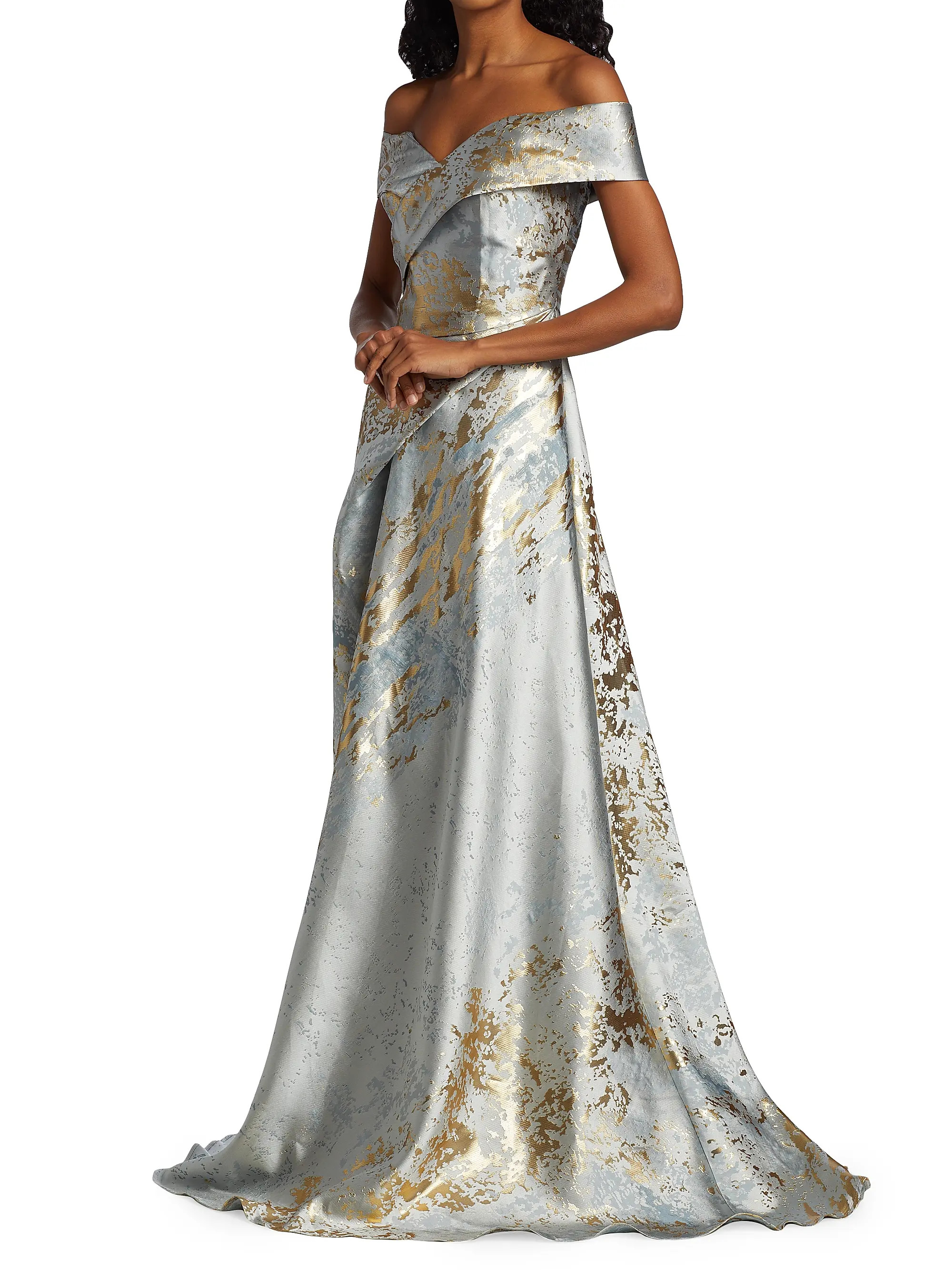 Jacquard Off-The-Shoulder Gown | Saks Fifth Avenue
