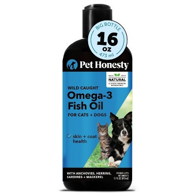 Pet Honesty Omega 3 Salmon Flavor Fish Oil Supplement for Dog and Cat - 16 fl oz: Adult Pets, Skin and Coat Health, Joint Health, Gluten-Free | Target