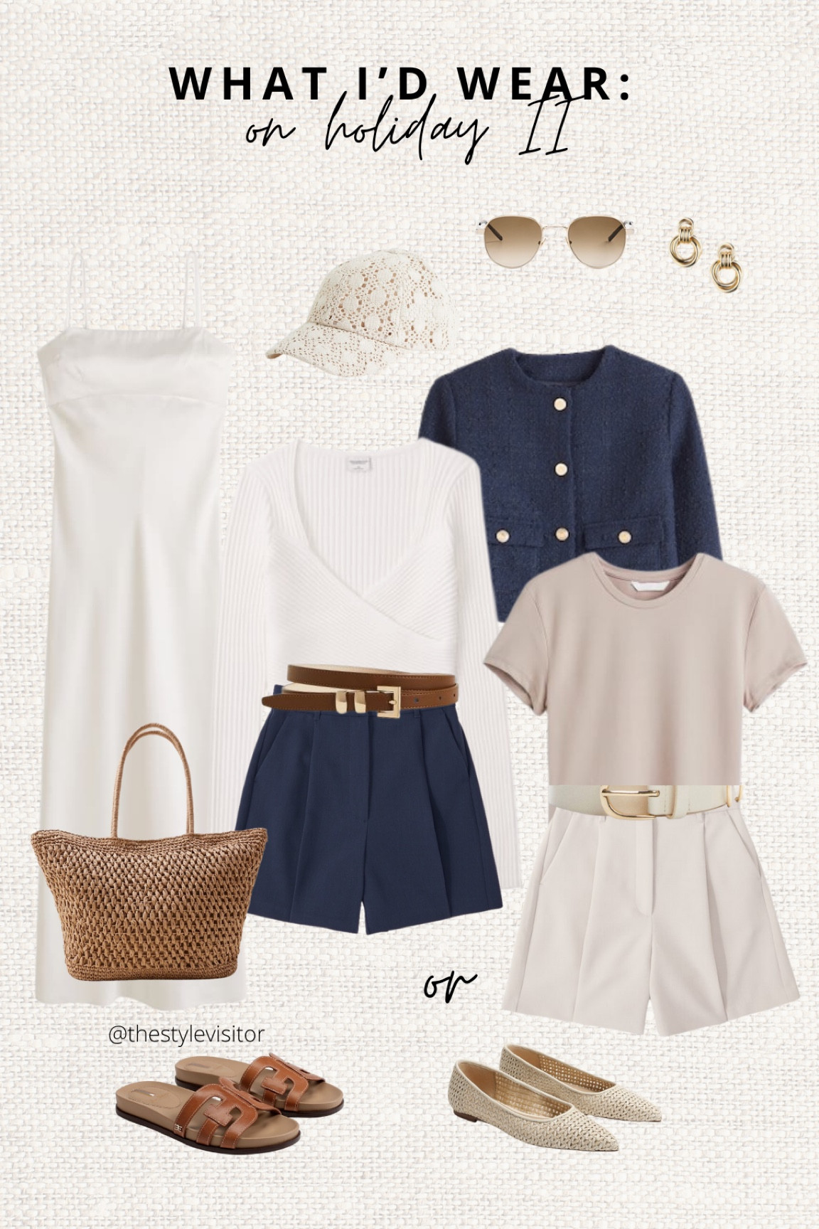 On holiday part 2! Since you really seem to like the first collage thought I’d suggest a second one. This time with a satin slip dress or camisole dress. I love the shorts plus simple top and tshirt, perfect for sight seeing. Read the size guide/size reviews to pick the right size.

Leave a 🖤 to favorite this post and come back later to shop

#satin dress #dress #holiday #vacation #holiday outfit #date night look #casual #shorts #tshirt #navy #cream #spring

#LTKstyletip #LTKSeasonal #LTKeurope