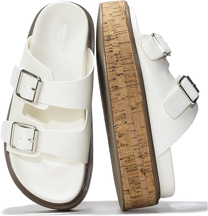 Project Cloud Platform Womens Sandals - Summer Womens Sandals with Memory Foam Insole Wedges - St... | Amazon (US)
