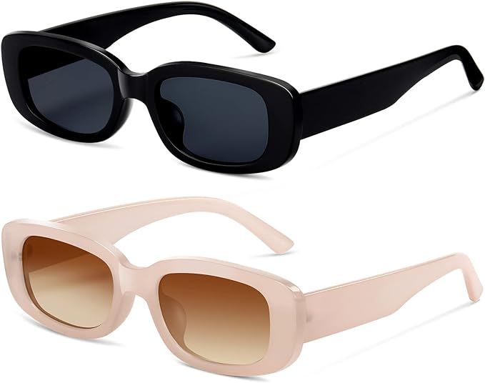VIYSIOO Rectangle Womens Sunglasses Retro Fashion 90s UV400 Protection Square Frame Y2K Sunglasse... | Amazon (US)