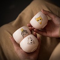 Cute Cat Mug Ceramic Hand-Carved Biological Animal Ornament Christmas Gift Art | Etsy (US)