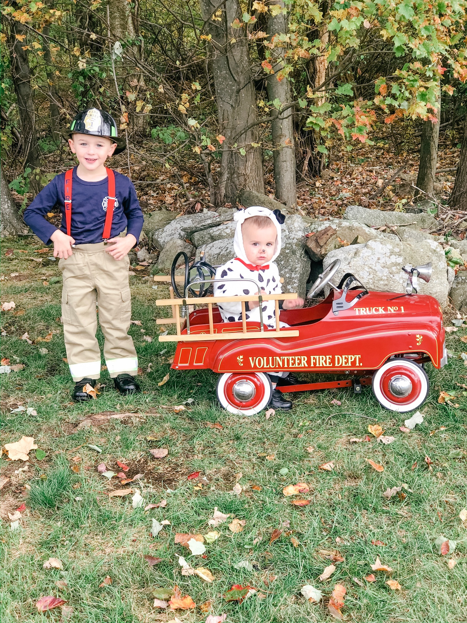 Sibling Halloween costumes, firefighter and Dalmatian 

#LTKHalloween #LTKkids