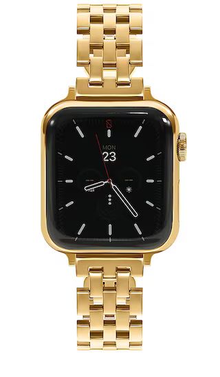 Shiny Basketweave Watch Band in Gold | Revolve Clothing (Global)