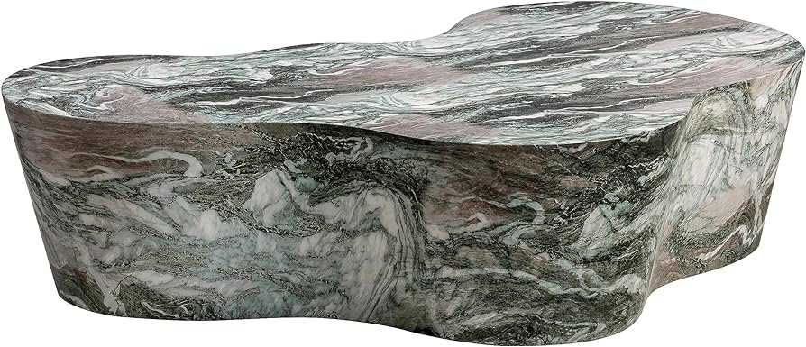 Slab Grey/Blush Faux Marble Coffee Table | Amazon (US)