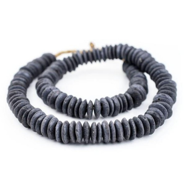 Charcoal Glass Saucer Beads | Winnoby 