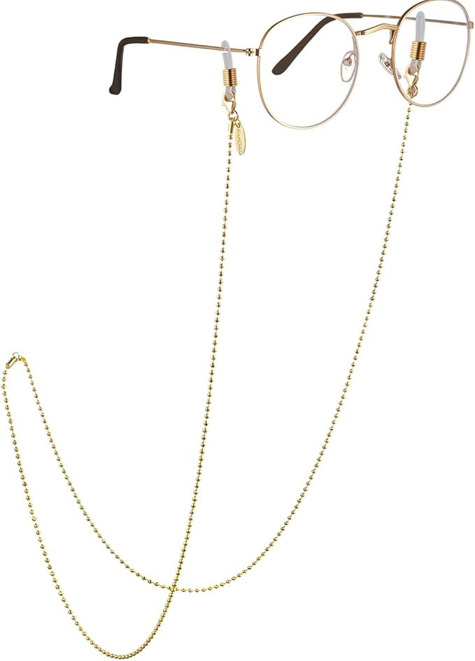 AllenCOCO 18K Gold Plated Eyeglass Chain Sunglasses Eyewear Strap Holder Reading Glasses Retainer... | Amazon (US)