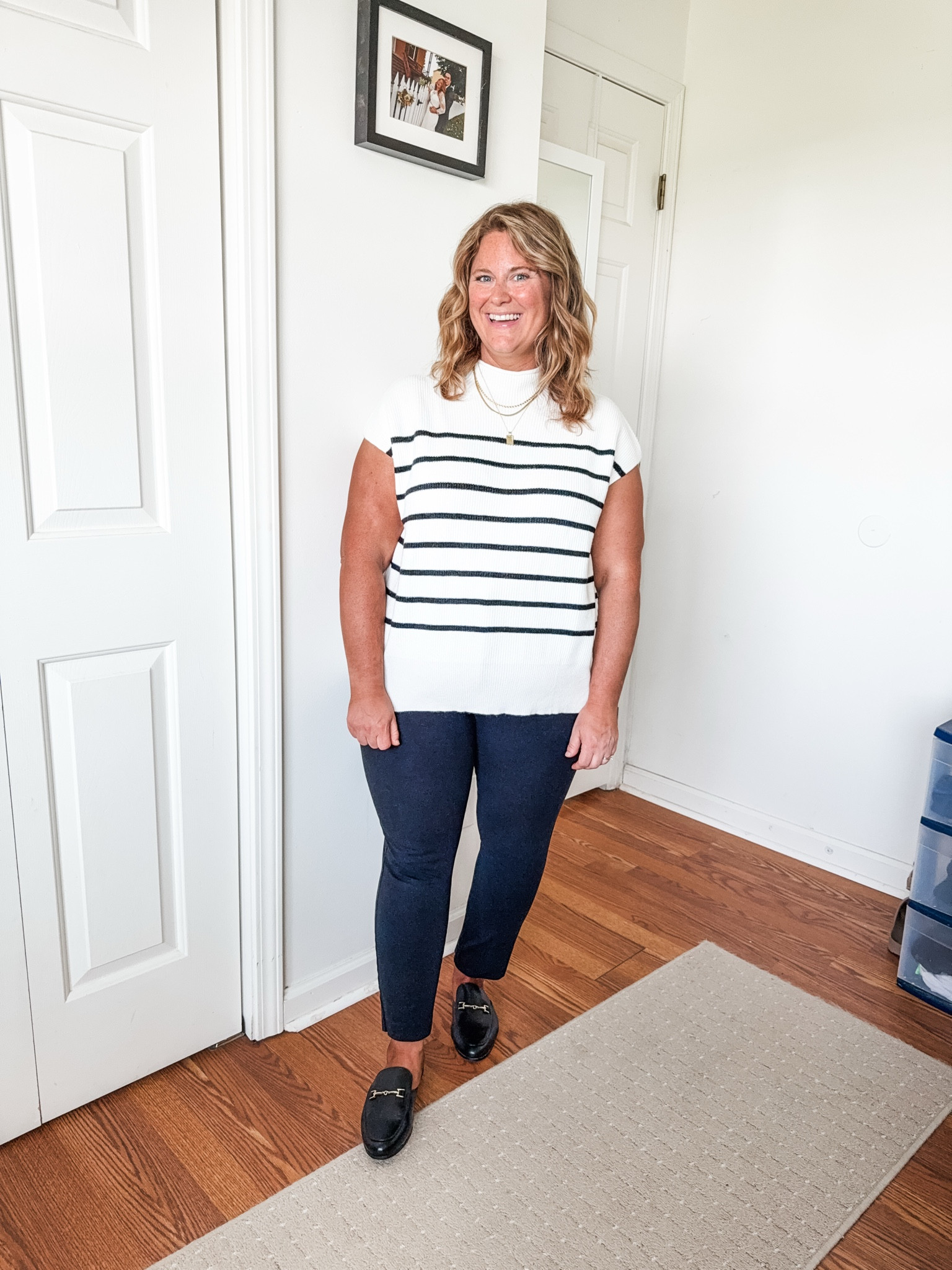 Wearing an XL in the sweater tee and a 16 petite in my pixie pants 

#LTKMidsize #LTKWorkwear #LTKSaleAlert