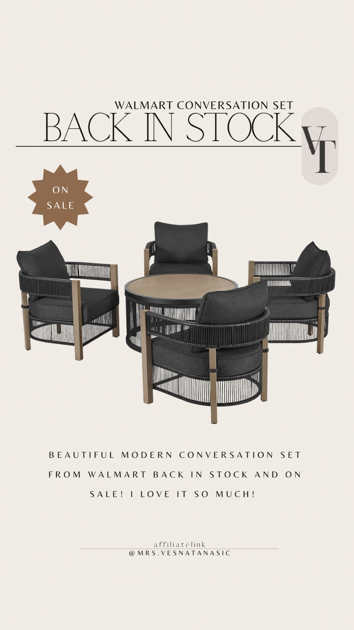 Beautiful modern conversation set from walmart back in stock and on sale! I love it so much! 

Walmart home, Walmart, Walmart find, patio set, outdoor patio furniture, patio, Walmart deals, Walmart outdoor, 

#LTKSeasonal #LTKSaleAlert #LTKHome