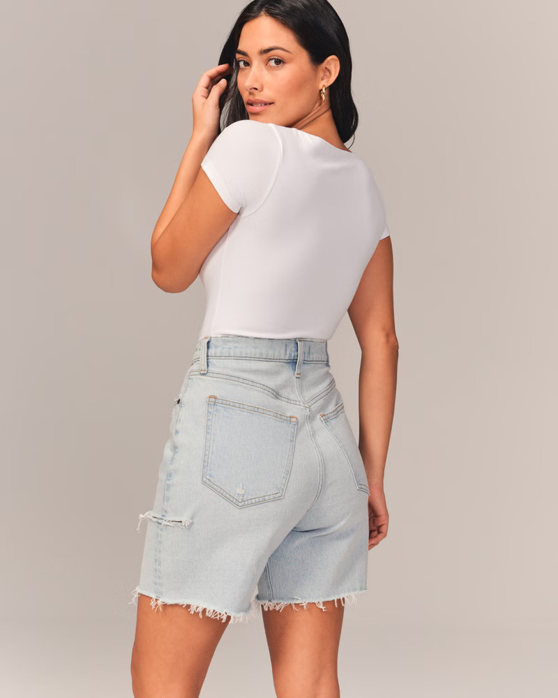 Curve Love High Rise 7 Inch Dad Short | Abercrombie & Fitch (US)