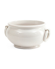 Made In Italy 9in Handcrafted Crackle Finish Bowl With Rings | TJ Maxx