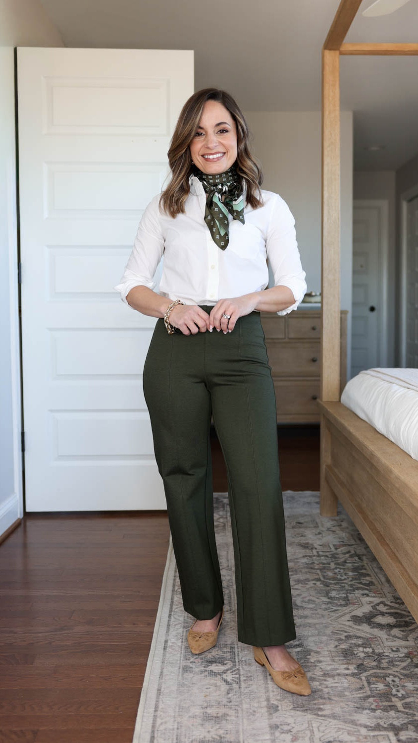 Petite-friendly pants for work! 

BR High Rise Straight 
XS petite - size up 
71% rayon/ 24% viscose / 5% elastane 
10” rise / 26.5” inseam / 7.5” opening 
Top (J.Crew Factory): petite xxs 
Shoes (Sam Edelman): tts 

My measurements for reference: I’m 4’10” and 105lbs. My bust, waist, and hip measurement is 32”, 24”, and 36”.


#LTKPetite #LTKWorkwear