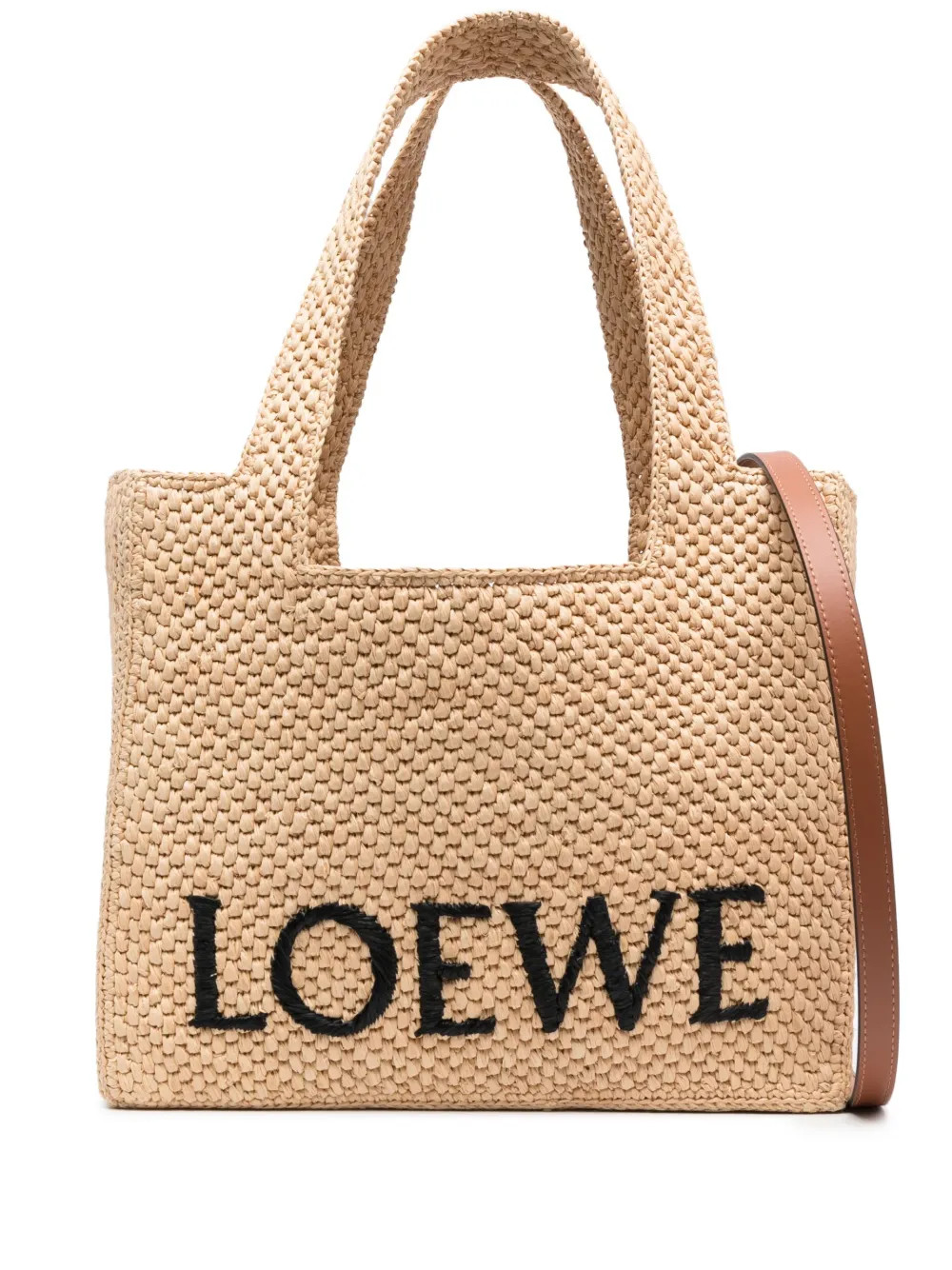 LOEWE embroidered-logo Raffia Tote Bag | Neutrals | FARFETCH | Farfetch Global
