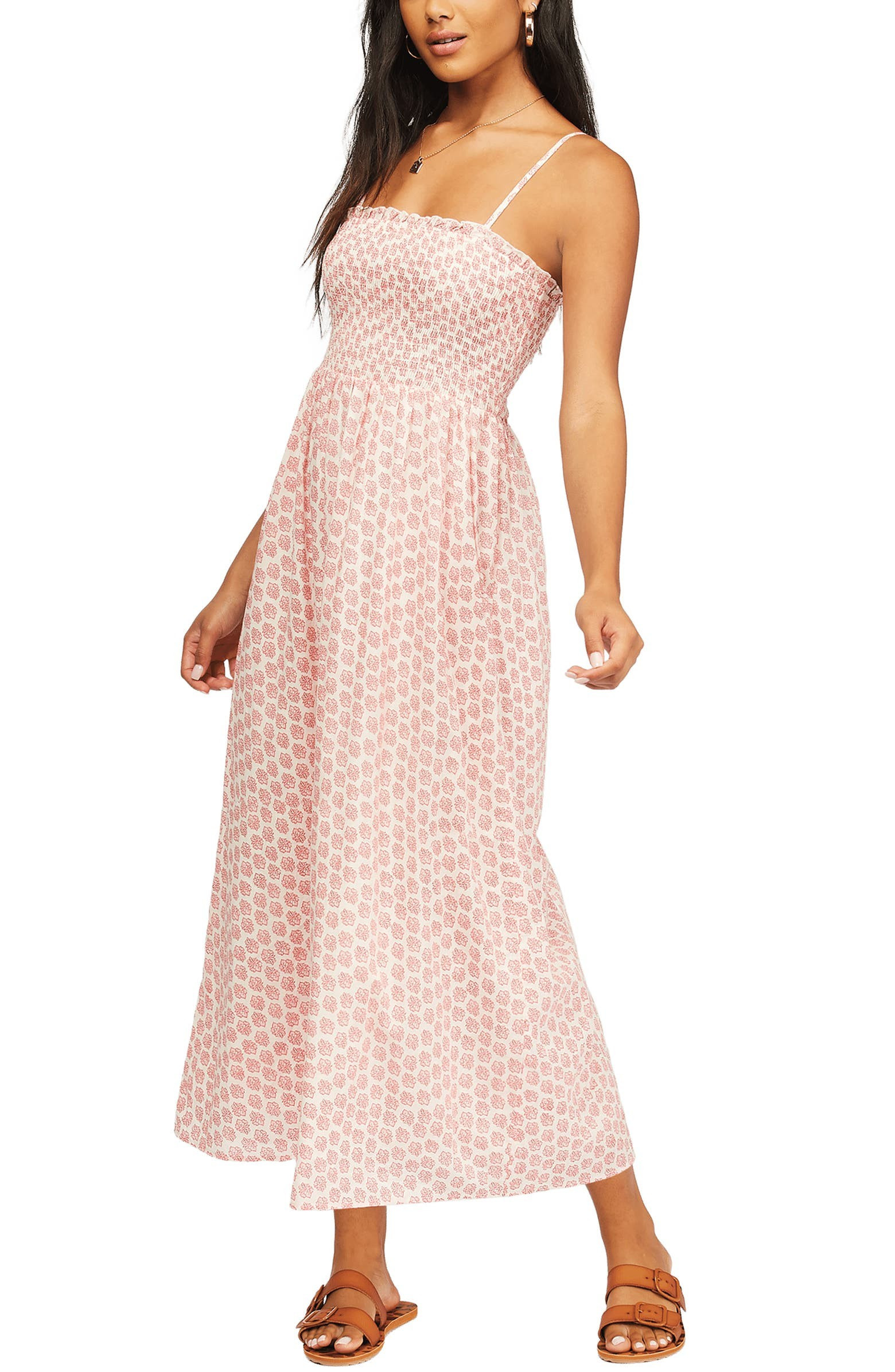 Baha Smocked Floral Midi Sundress | Nordstrom