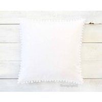 White Pom Pom Pillow Cover   20 x 20  White Boho Pillow, Throw Pillow, Pom Pom Pillow Cover, White Pillow, Nursery Pillow, Nursery Decor | Etsy (US)