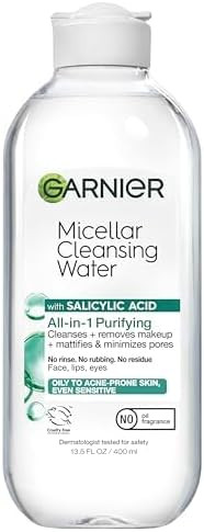 Garnier Micellar Water with Salicylic Acid, All-in-1 Mattifying Facial Cleanser and Makeup Remove... | Amazon (US)