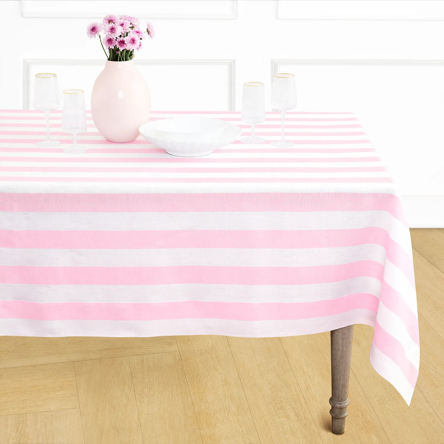 Cabana Stripe Linen Tablecloth | Solino Home Tablecloths | 100% Linen | Solino Home