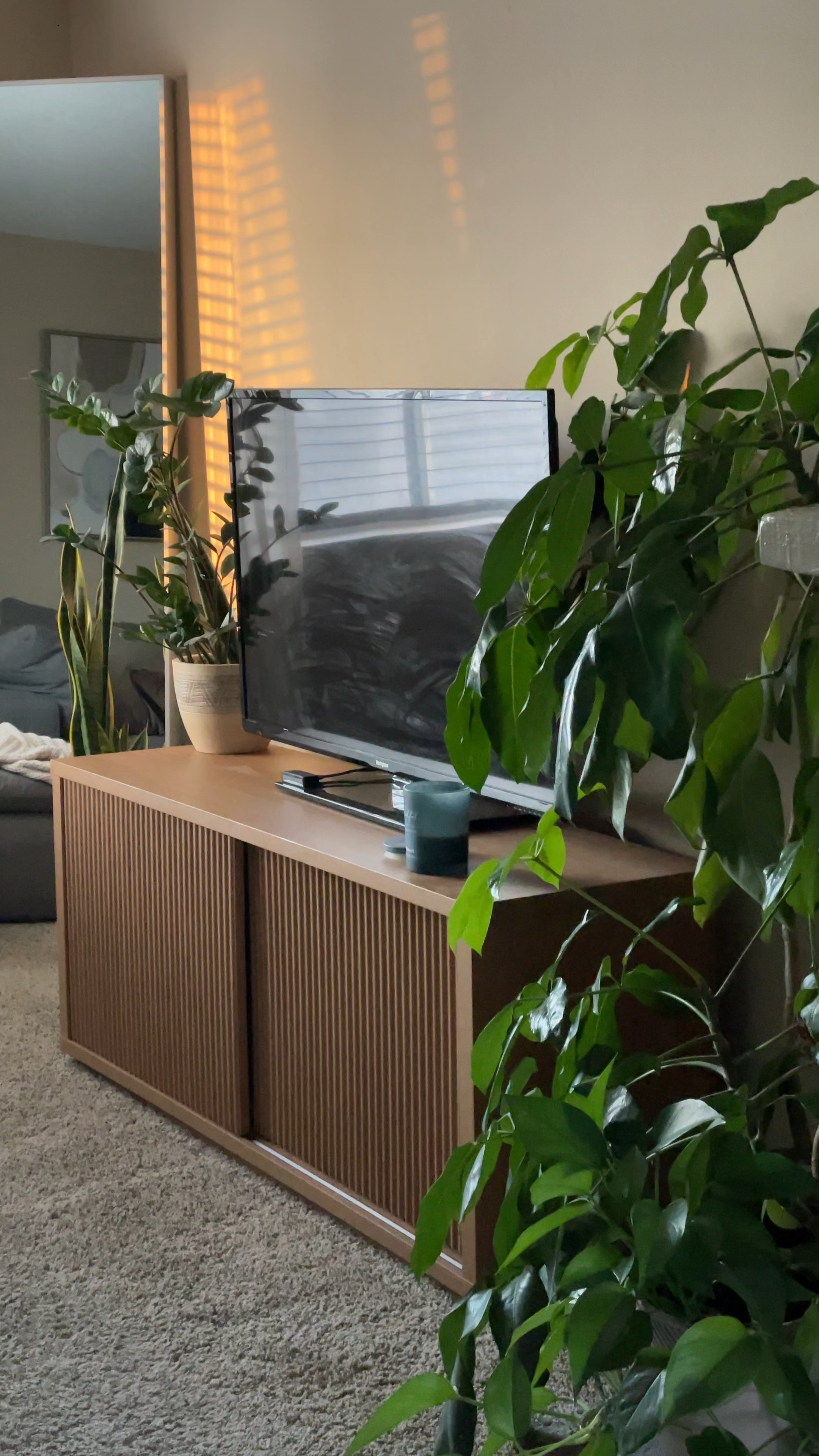 obsessed with this tv console, and it has really spacious storage behind the doors!

#LTKhome