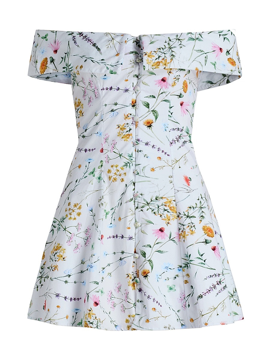 Women's Adeline Floral Off-the-Shoulder Minidress - Wildflower - Size Small | Saks Fifth Avenue