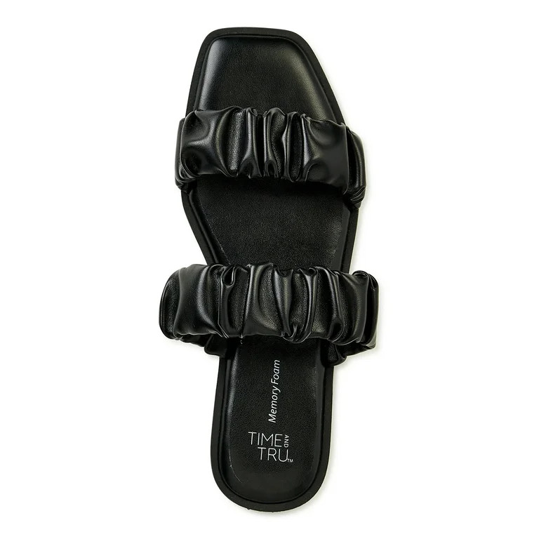 Time and Tru Women's Ruched Strap Sandals - Walmart.com | Walmart (US)