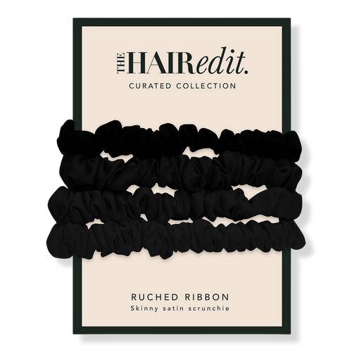 Black Ruched Ribbon Scrunchies | Ulta