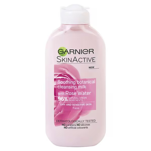 Garnier Natural Rose Cleansing Milk Sensitive Skin 200ml | Superdrug