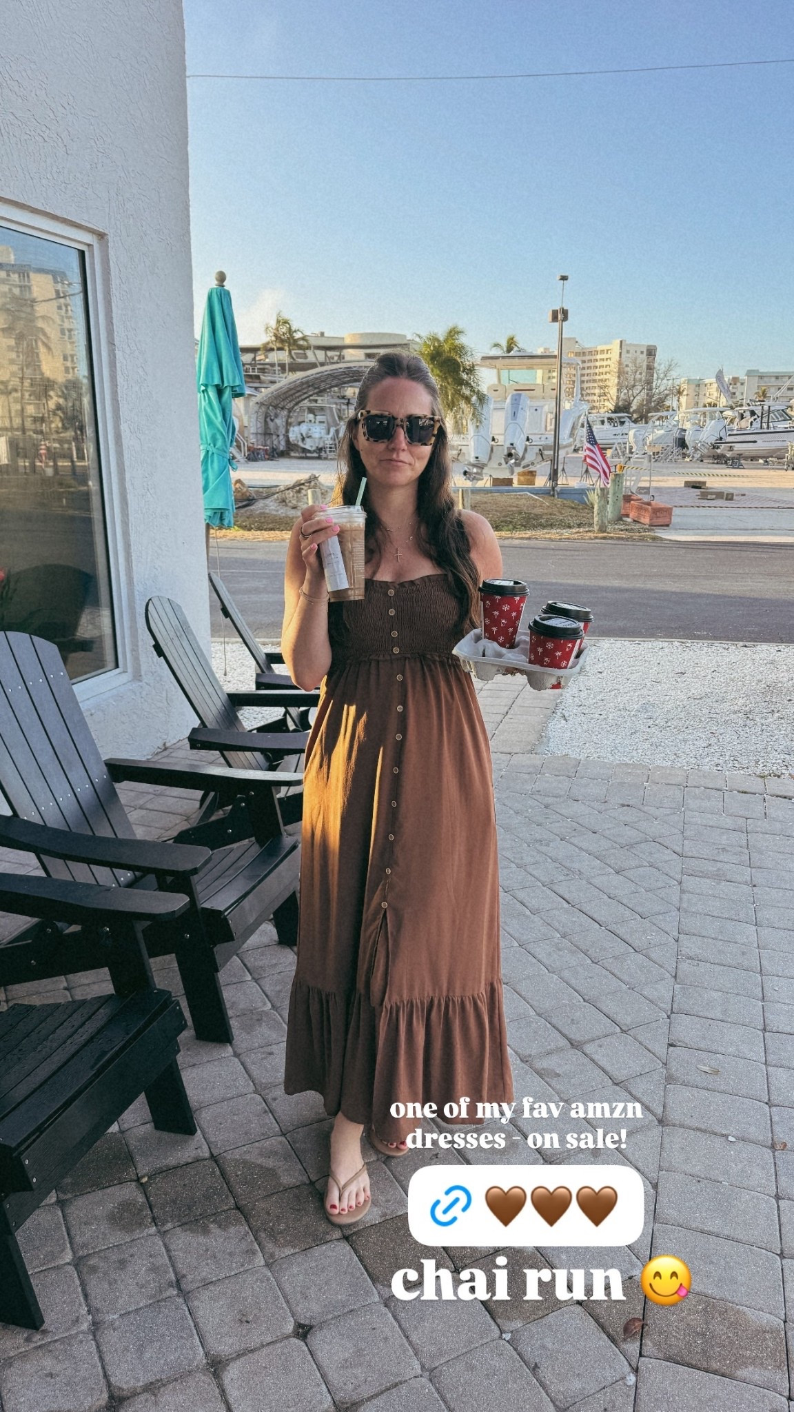 chai run 😋 one of my fav amzn dresses - on sale!
Wearing size small 