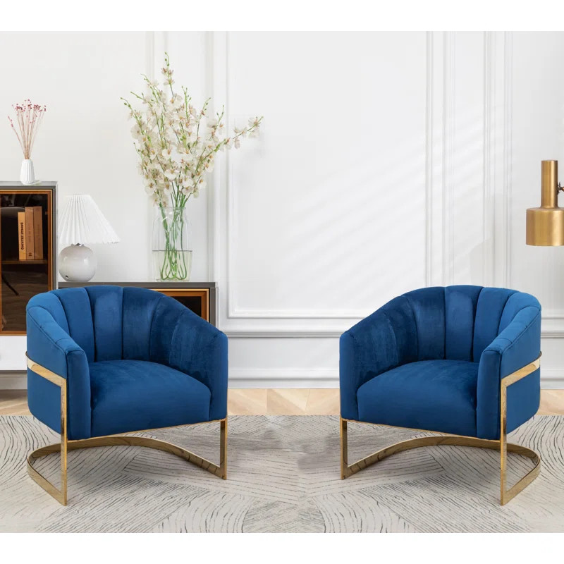 Romy Upholstered Barrel Chair (Set of 2) | Wayfair North America