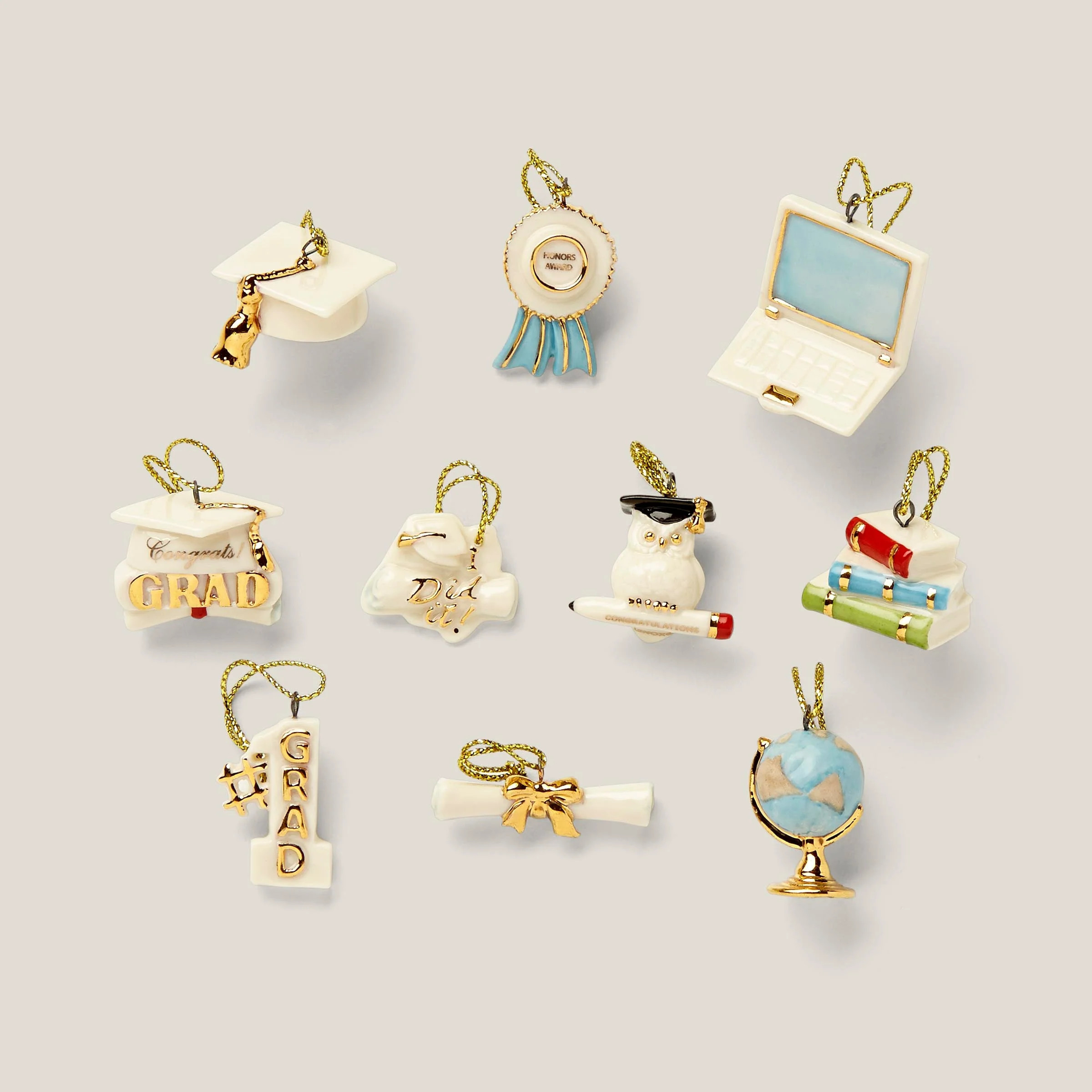 Graduation 10-Piece Mini Ornament Set | Lenox
