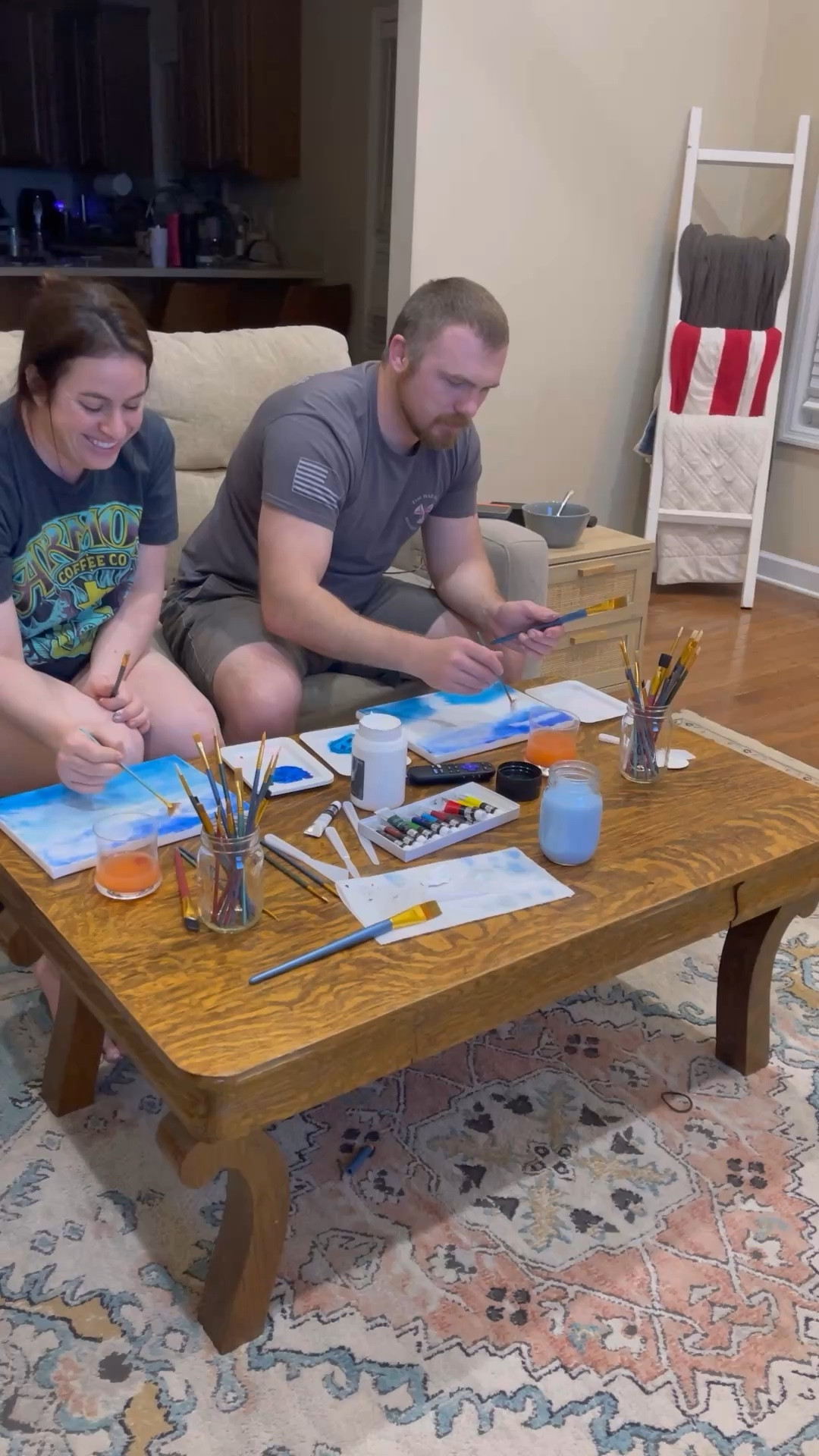 At home date night idea 
Bob Ross Paint Night 
We love this one and we used super simple supplies and it turned out great

#LTKHome #LTKFamily #LTKFindsUnder50