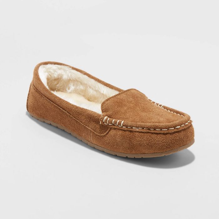 Women's Gemma Genuine Suede Mocassin Slippers - Stars Above™ | Target