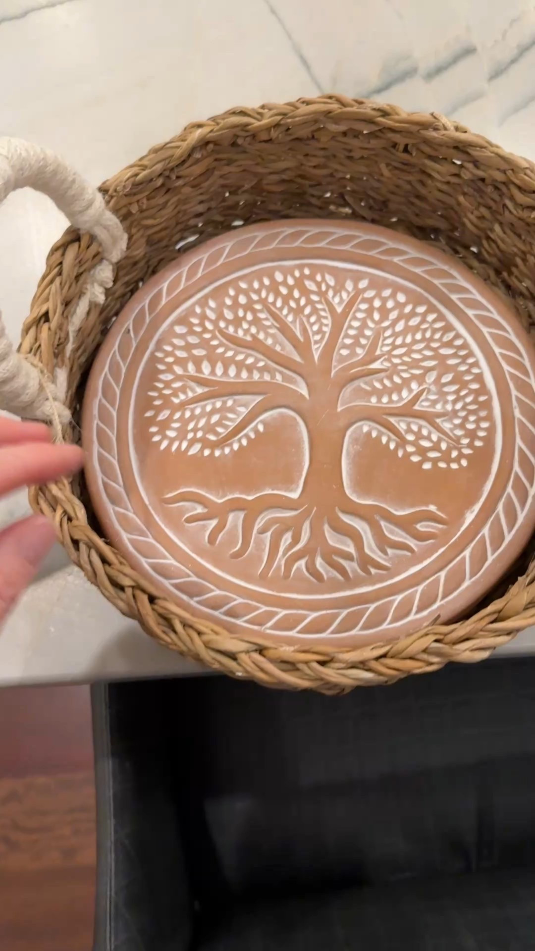 The cutest bread warmer basket!  My husband made a sourdough loaf and we wrapped it in a flour sack and gifted it in this basket.  The terracotta disc gets warmed up and you place the bread on top of a towel and it keeps your bread warm ❤️  

#LTKGiftGuide #LTKHome #LTKHoliday